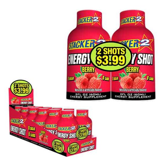 Berry Stacker2 Energy Shots 2 for 3.99 2x6 Display