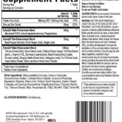 Extenze 5ct Cards Supplement Facts