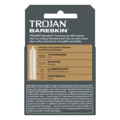 Trojan Bareskin 3ct Condoms