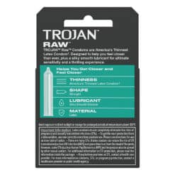 Trojan Bareskin RAW 3ct Condoms