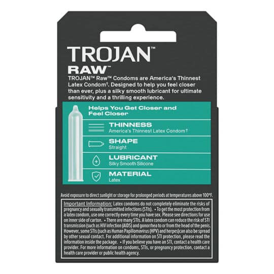 Trojan Bareskin RAW 3ct Condoms