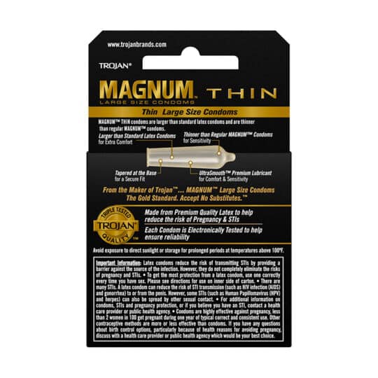 Trojan Magnum Thin Lube 3ct Condoms