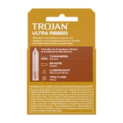 Trojan Ultra Ribbed 3ct Condoms