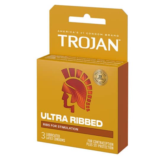 Trojan Ultra Ribbed 3ct Condoms