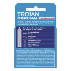 Trojan Spermicide Original 3ct Condoms