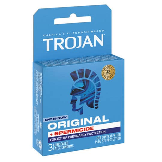 Trojan Spermicide Original 3ct Condoms
