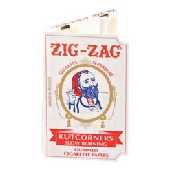Zig Zag Kut Corner White Rolling Papers Slow Burning