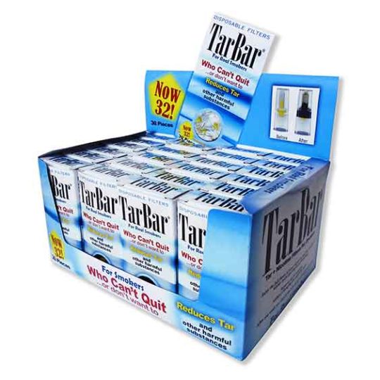 Tarbar Cigarette Filters display showing multiple packages for retail.