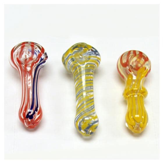 Glass Pipes 2.5″ Heavy Assorted Designs Wholesale CB Distributors