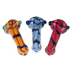 Glass Pipes 3" Frit with Lines