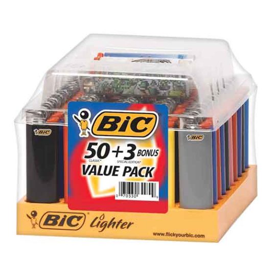 Bic lighters display 50+3 Value Pack