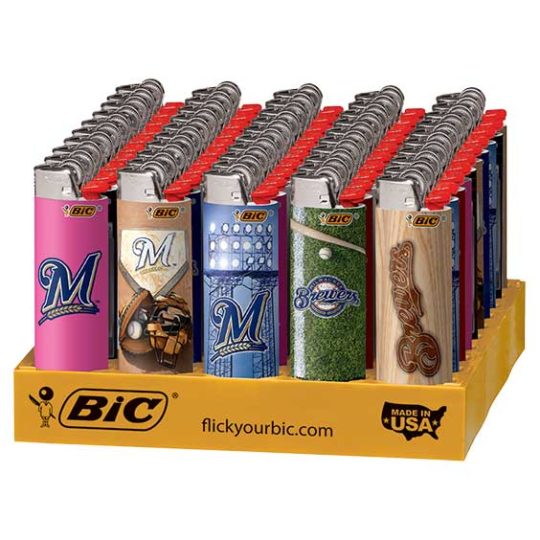 Milwaukee Brewers Pro Series BIC Lighters 50CT Display