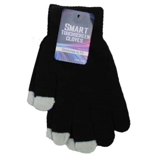 Stretchy Smart Touchscreen Black Winter Gloves Wholesale
