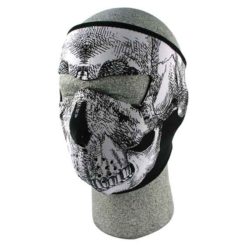 Skull Face Black & White Neoprene Face Mask - Image 1