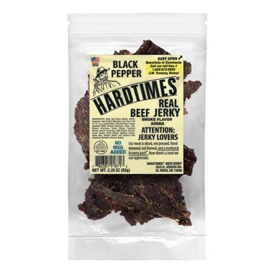 HARDTIMES BLACK PEPPER BEEF JERKY 2.25OZ BAGS 12/DSP 4/CS