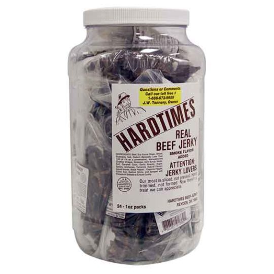 Hardtimes Original Beef Jerky 1oz Packs / 24 Count Jars