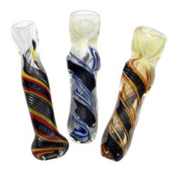 Chillum 3" Dicro Rasta Glass Pipes