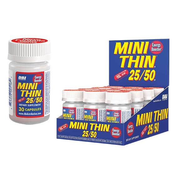 Mini Thin 25/50 Energy Booster 30ct Bottles CB Distributors