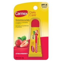 Carmex 0.35oz Strawberry Daily Care Tube Blister Card - Image 1