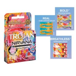 Trojan Nirvana Condoms 3ct (Real, Bold, & Breathless Types)