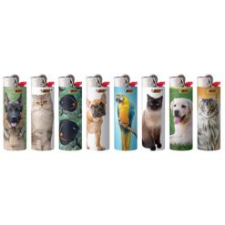 Eight different Bic Lighters with Animal designs