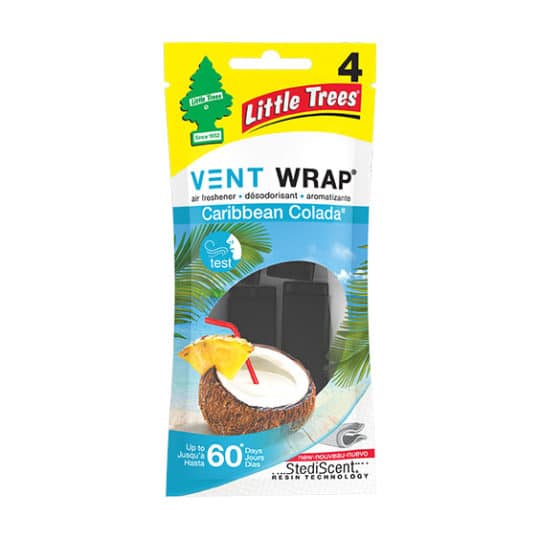 Caribbean Colada Little Tree Air Freshener Vent Wrap offers a slim design.