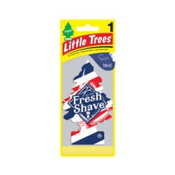 Fresh Shave Little Trees air freshener notes shaving cream, leather, talcum powder, and musk.