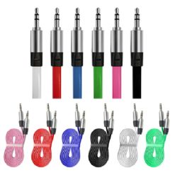 X4orce Stereo AUX Cable in 6 colors of pink, red, blue, black, white and green.