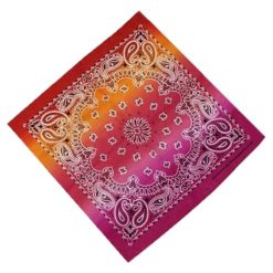 Paisley Tri-Color Orange/Red Bandanna - Image 1