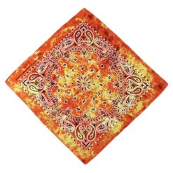 Paisley Tie-Dye Orange Bandanna - Image 1