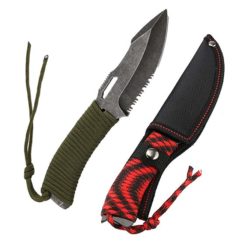Paracord Tactical Knife w/Serrated Blade & Cover