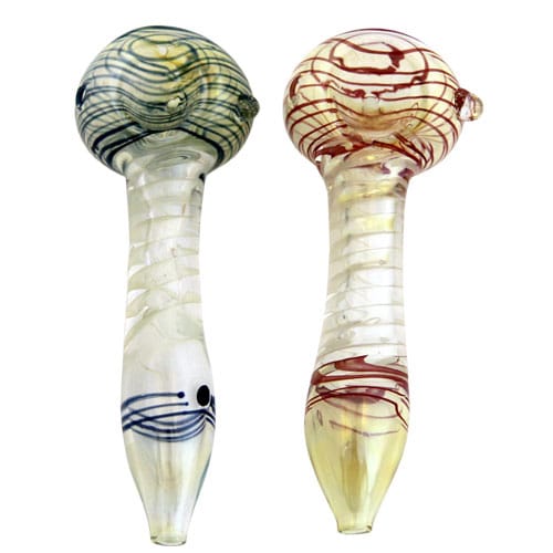Two Peanut Glass Pipes with Inner helix design
