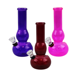 Three assorted color glass water pipes