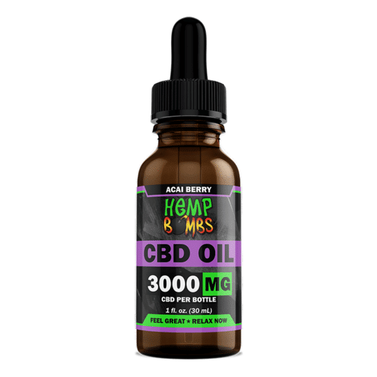 Hemp Bombs 3000mg Acai Berry Oil 30ml Bottles