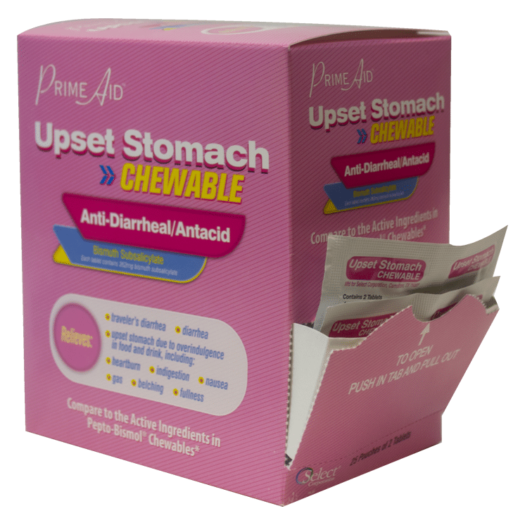 Prime Aid Upset Stomach Chewable Display CB Distributors, Inc.