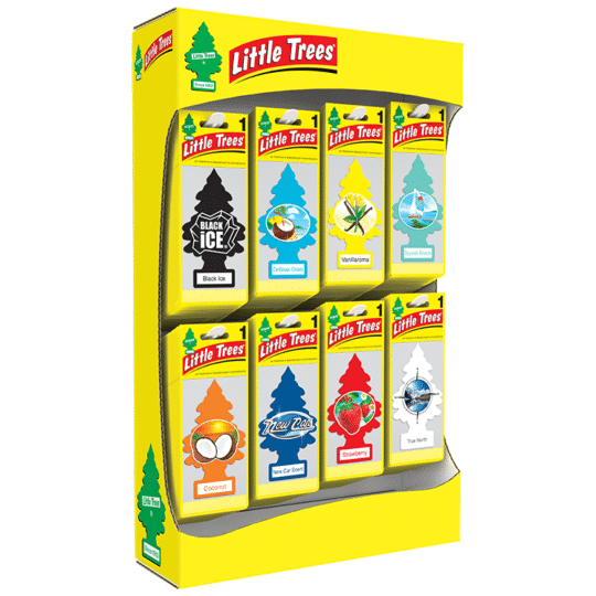 Classic Assortment Little Trees Refillable Display Board features 96 of their top long-lasting fragrances.