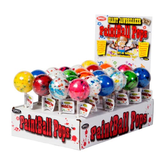 ESPEEZ Paintball Pops Giant Jawbreaker Lollipops 24 per Display