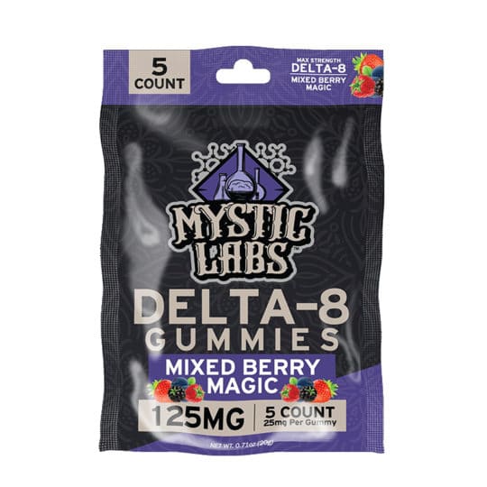 Mystic Labs Delta-8 125mg Mixed Berries Gummies 5ct Packs