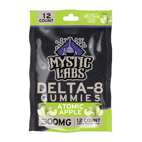 Mystic Labs Delta-8 300mg Atomic Apple Gummies 12ct Packs