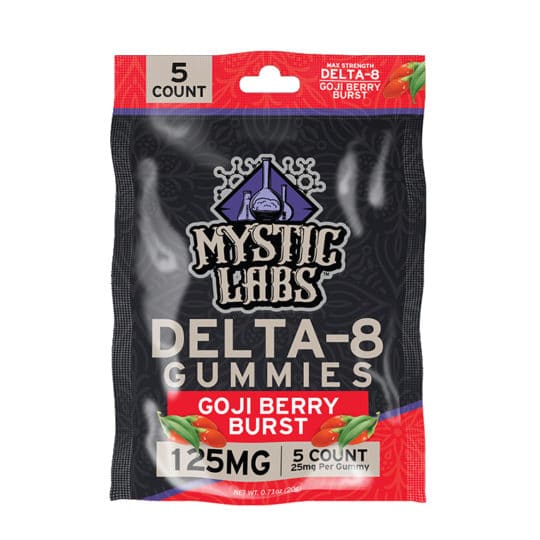 Mystic Labs Delta-8 125mg Goji Berry Burst Gummies 5ct Packs