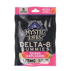 Mystic Labs Delta-8 125mg Guava Explosion Gummies 5ct Packs