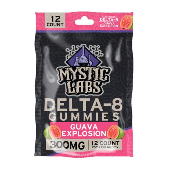 Mystic Labs Delta-8 300mg Guava Explosion Gummies 12ct Packs