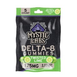 Mystic Labs Delta-8 125mg Twisted Lime Gummies 5ct Packs