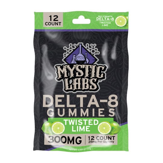 Mystic Labs Delta-8 300mg Twisted Lime Gummies 12ct Packs