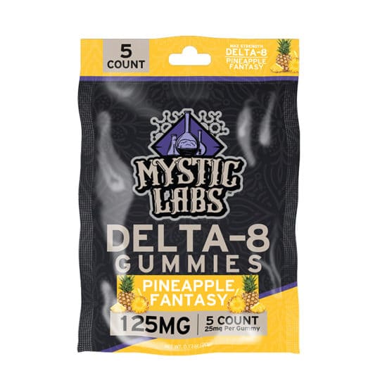 Mystic Labs Delta-8 125mg Pineapple Fantasy Gummies 5ct Packs