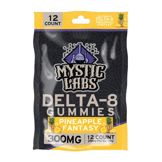 Mystic Labs Delta-8 300mg Pineapple Fantasy Gummies 12ct Packs