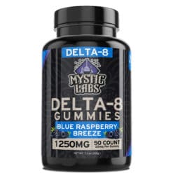 Mystic Labs Delta-8 1250mg Blue Raspberry Breeze Gummies 50ct Bottles