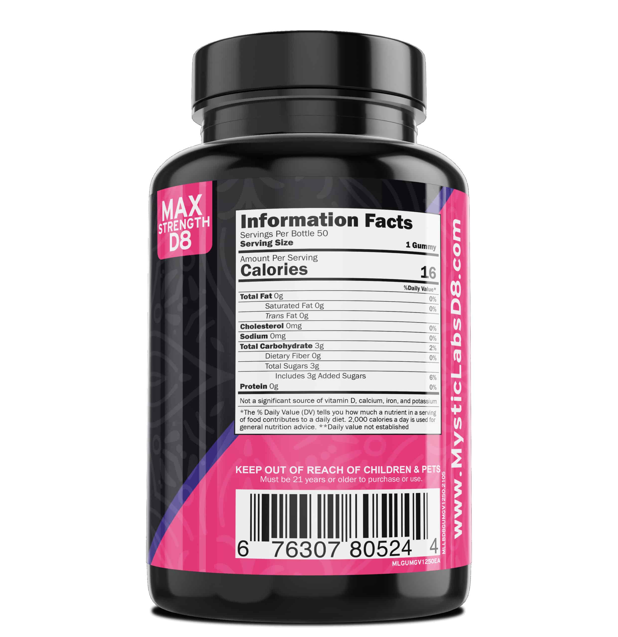 Mystic Labs 1250mg Guava Explosion Delta8 Gummies CB Distributors