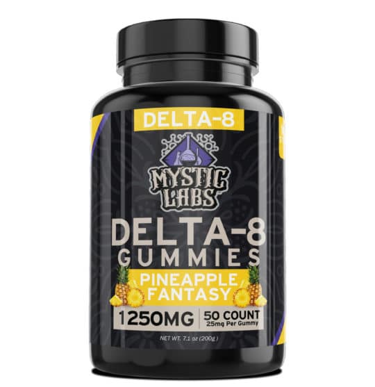 Mystic Labs Delta-8 1250mg Pineapple Fantasy Gummies 50ct Bottles