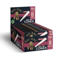 ZIG ZAG 70MM MINI ULTRA THIN 8PK CONES 18/DSP 24/CS